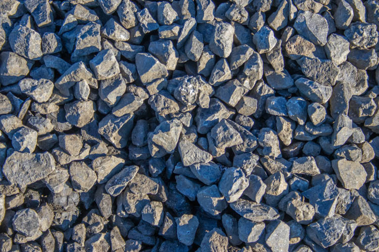 Clean Crushed Black Basalt Gravel ¾” - 1¼” 