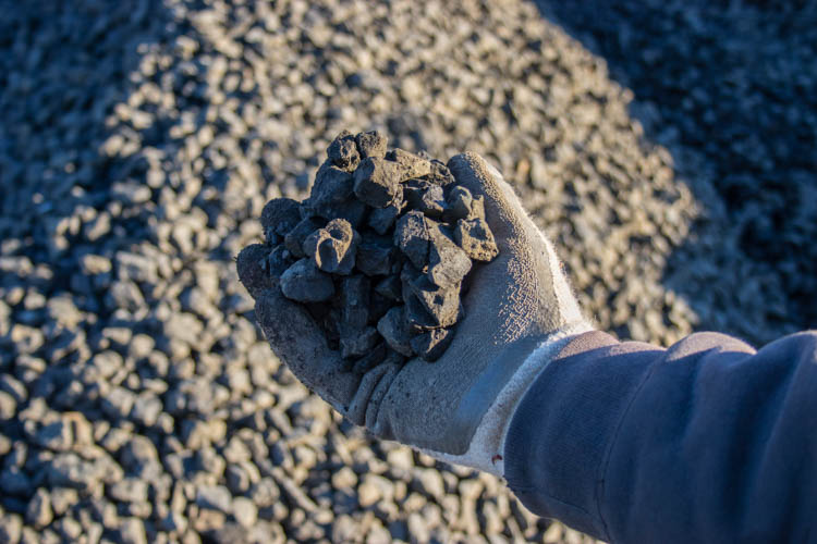 Clean Crushed Black Basalt Gravel ¾” - 1¼” 